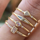 LUXURY White Sapphire Ring Set Gold Wedding for Women Jewelry