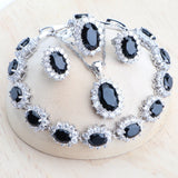 Blue Women Bridal Jewelry Sets Silver Wedding Jewelry