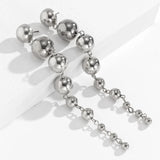 Gold Beads Ball Dangle Earrings for Women Anniverssary Jewelry
