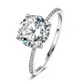 Bride Diamond Ring 18K White Gold Wedding Women Jewelry