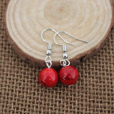 Cherry Long Drop Earrings Women Wedding Jewelry