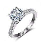 Bride Diamond Ring 18K White Gold Wedding Women Jewelry