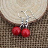 Cherry Long Drop Earrings Women Wedding Jewelry