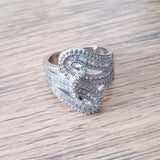 5.6CT White Sapphire Gemstone Ring 925 Silver Women Wedding Jewelry