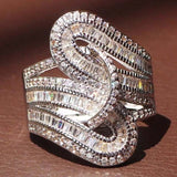 Natural 5.6CT White Sapphire Gemstone Ring 925 Sterling Silver Jewelry