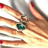 Vintage Silver Zircon Ring For Women Jewelry