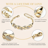 Luxury Braided Leaf Bracelet Charm Anniversary for Women Jewelry