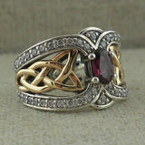 Vintage TwoTone Amethyst Ring for Women Blue  Engagement Jewelry
