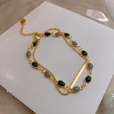 Double Layer Charm Chain Bracelet for Women Gold Wedding Jewelry
