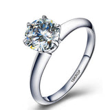 Bride Diamond Ring 18K White Gold Wedding Women Jewelry