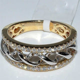 Luxury Women Engagement Ring 14k Yellow Gold Wedding Jewelry