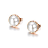 Vintage Pearl Wedding Jewelry Set Necklace Earrings Rings Rose Gold For Women