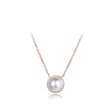 Vintage Pearl Wedding Jewelry Set Necklace Earrings Rings Rose Gold For Women