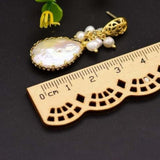 Genuine Fresh Water Baroque Pearl Dangle Earrings Women's Handmade Fine Jewelry