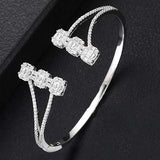 Stackable Bangle Silver Bracelet Cuff For Women Wedding Jewelry