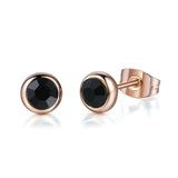 Vintage Green Emerald Stud Earring 14K Rose Gold Romantic Gift For Women Jewelry