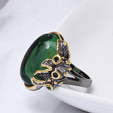 Oval Green Zircon Gemstone Ring for Women Wedding  Jewelry