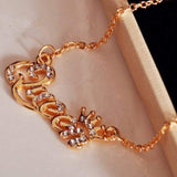 Crown Gemstone Chain Necklace 14K Gold Wedding Women Jewelry