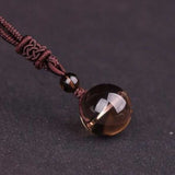 Vintage Black Obsidian Pendant Necklace RhinStone Women Jewelry