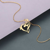 Luxury Gold Heart Pendant Necklace Women Link Chain Women Party Jewelry