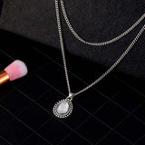 Vintage Ancient Silver Bohemian Pendant Necklace Women's Jewelry