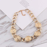 14Kt-Gold-Color-Link-Necklace-Women's-Trendy-Metal-Chokers-Necklaces-Christmas-Party-Jewelry