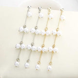 Women's Plush Ball Drop Earrings Fashion Elegant Red Black Pearl Long Earrings Wedding