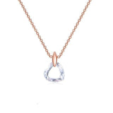 Luxury White Zircon Pendant Necklace 14K Rose Gold Women Bridal Jewelry