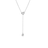 Luxury White Zircon Pendant Necklace 14K Rose Gold Women Bridal Jewelry