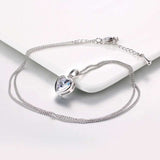 Luxury White Zircon Pendant Necklace 14K Rose Gold Women Bridal Jewelry