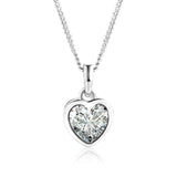 CREATIVE HEART CRYSTAL PENDANT NECKLACE 14K ROSE GOLD WOMENS LOVE BRIDAL JEWELRY