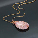 Vintage Pendant Necklace Opal Gemstone Women Jewelry