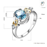 Oval Sky Blue Gemstone Ring For Women 925 Sterling Silver Jewelry
