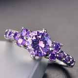 Purple Alexandrite Ring 925 Silver Color Change Women's Jewelry