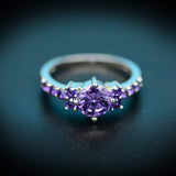 Purple Alexandrite Ring 925 Silver Color Change Women's Jewelry