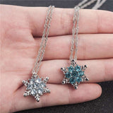 Blue Aquamarine Pendant Necklace Flower For Women Party Silver Jewelry