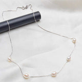 Genuine Freshwater Pearl Pendant Necklace 925 Silver Chain For Women Jewelry