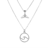 Double layer Pendant Necklace 14kt Retro Gold Women's Wedding Jewelry