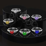 Natural Emerald Gemstone Ring 925 Sterling Silver Amethyst Blue Sapphire Wedding Jewelry