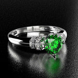 Luxury Amethyst Gemstone Ring Silver Anniverssary Gift Jewelry