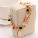 Butterfly Silver Charm Bracelet Multi Layer Chain Women Wedding Jewelry