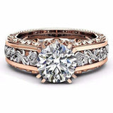 Ring Size: 5/6/7/8/9/10/ US Size )  Material: Gemstone Metal: Sterling Silver & Rose Gold Main Stone: Garnet  Main Color: Champagne Style: Vintage Occasion : Anniversary, Engagement, Gift, Party, Wedding