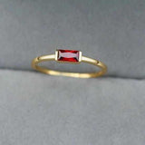 Small Aquamarine Gemstone Ring 925 Silver 14K Yellow Gold Womens Wedding Jewelry