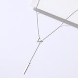 Triangle Double Pendant Chain Necklaces Women Stainless Steel Jewelry