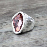 Vintage Silver Gemstone Ring Jewelry For Mother Valentine's Day GiftVintage Silver Zircon Ring For Women Jewelry
