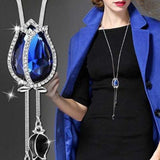 Luxury White Pearl Necklace Long Chain Women Engagement Jewelry