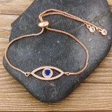 Vintage Evil Eye Gold Bracelet for Women Princess Cut Zircon Jewelry