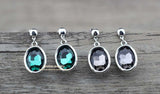 Vintage Silver Gemstone Earrings Jewelry Round Crystal Charms For Women Female