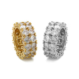 White Gemstone Engagement Ring Zircon Gold for Women Jewelry