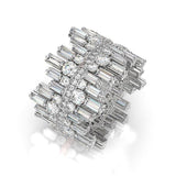 Luxury Silver Zircon Gemstone Ring for Women Engagement Jewelry
